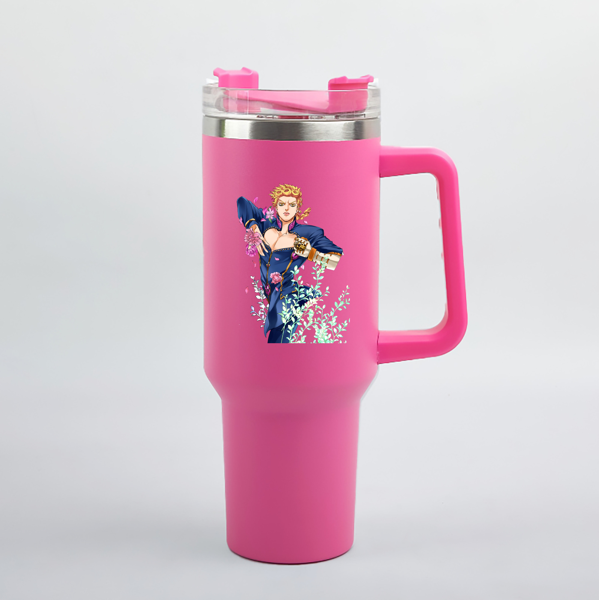 （画像用） ジョジョの奇妙な冒険 ジョルノ?ジョバァーナ JoJo's Bizarre Adventure Giorno Giovanna 1200mL車用タンブラー（カラープリント）